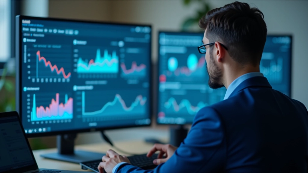 Analytik pracující s ekonomickými daty na počítači